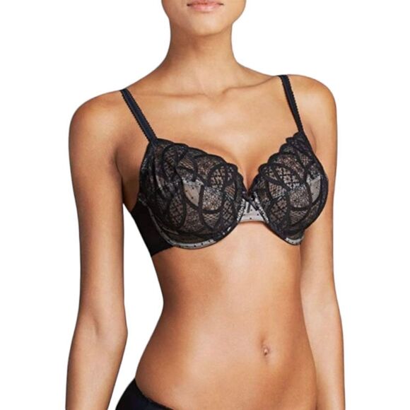Wacoal Simply Sultry Black Lace Bra 32E | Full Figure Underwire Supportive - Picture 1 of 14